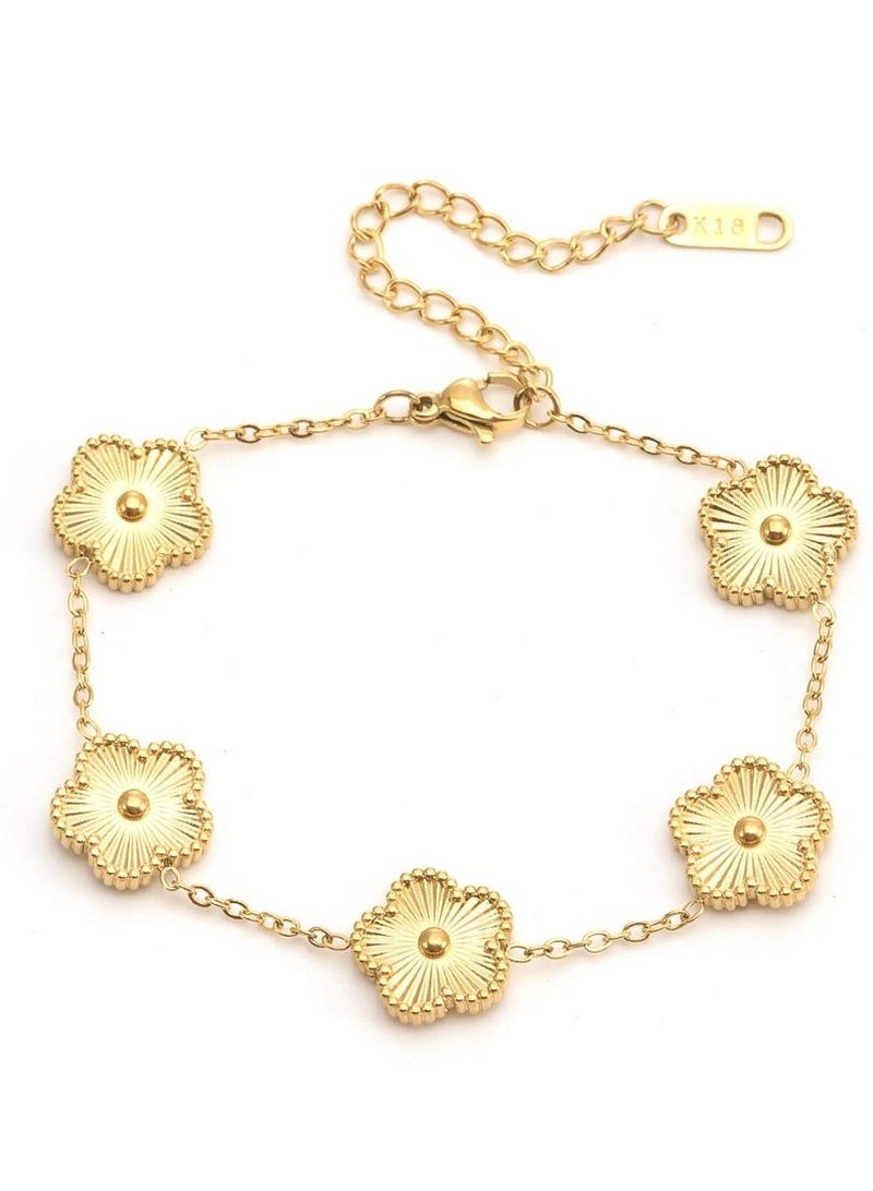 Luxury Jewelry Set – 4 Elegant Pieces with Floral Design - Gold  - Image 3