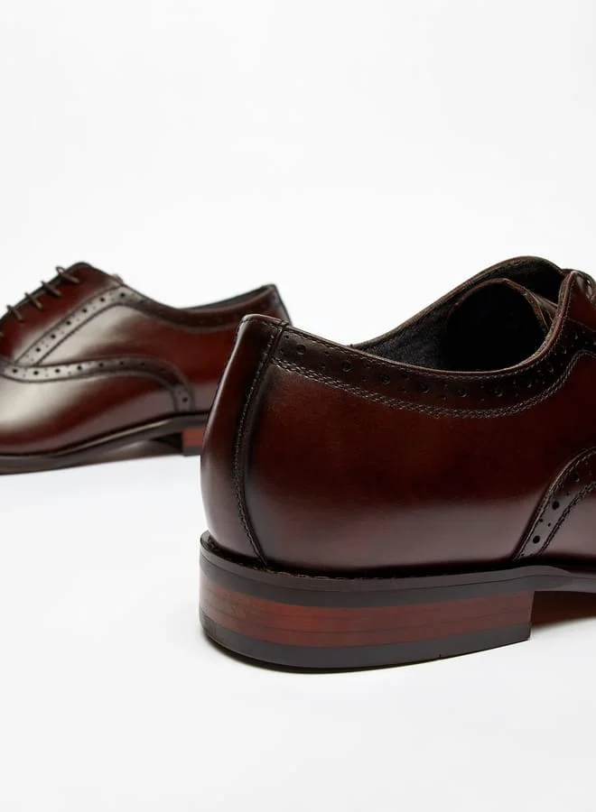 DUCHINI Mens Textured Oxford Shoes with Lace-Up Closure