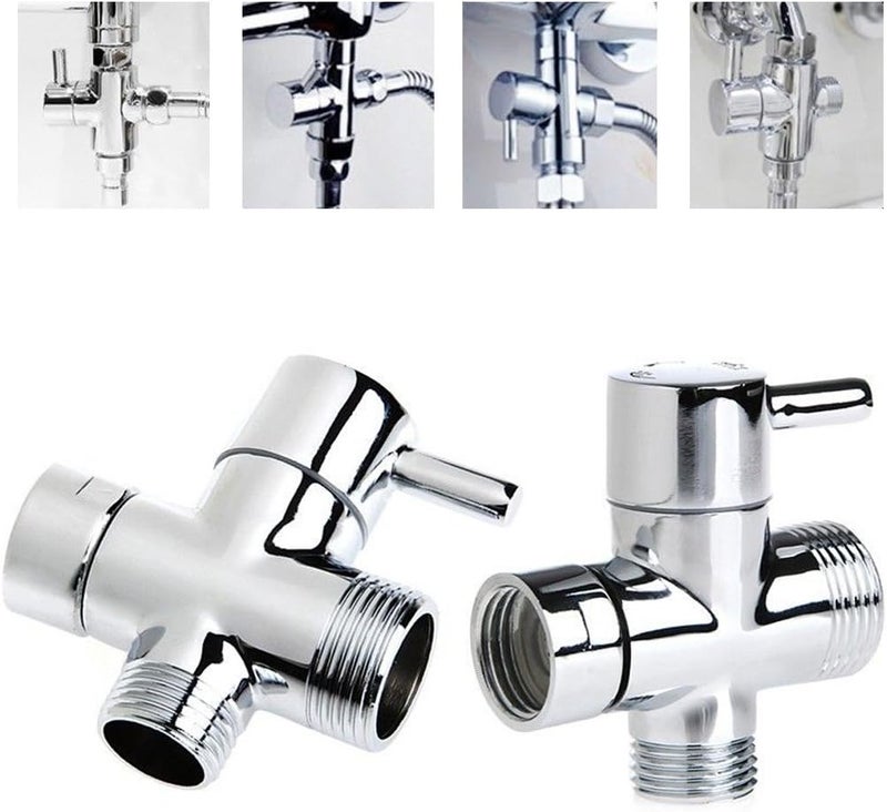 klarako 2.5cm 2cm Outlets T Adapter Valve 3 Ways Splitter for Diverter Bath Toilet Bidet Sprayer Shower Head - Image 2