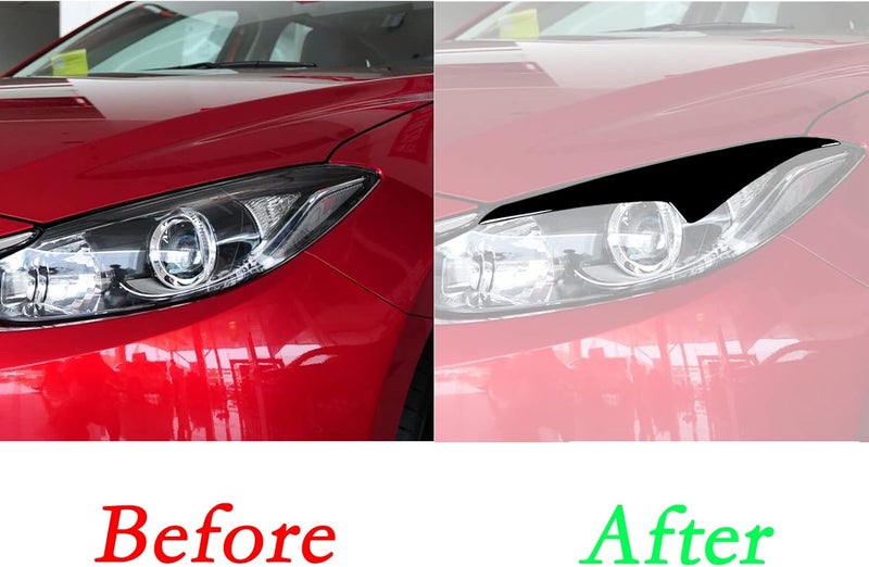QASULER Gloss Black Headlight Eyelid Trim for Mazda Angkesaila - Image 4