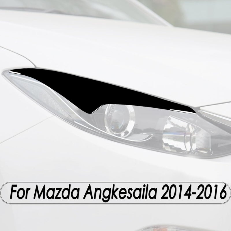 QASULER Gloss Black Headlight Eyelid Trim for Mazda Angkesaila - Image 3