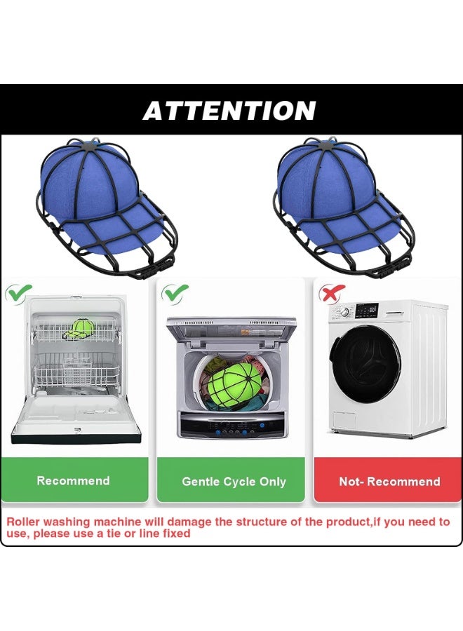 موردلي غسالة قبعات قبعات البيسبول، رف غسل القبعات، أداة تشكيل للغسالة أو غسالة الأطباق، بلاستيك، يحمي شكل القبعة، أسود. - Image 5