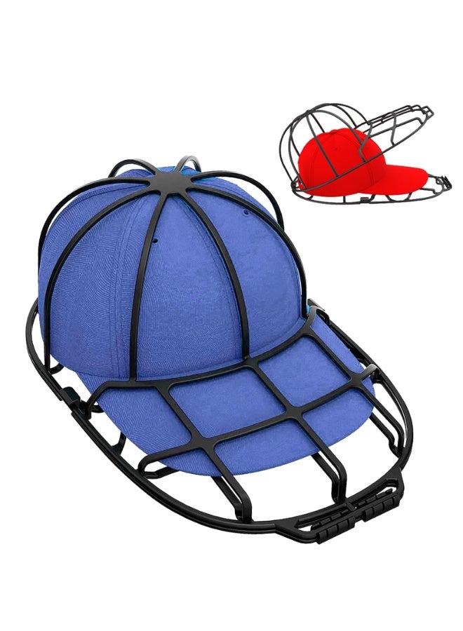 موردلي غسالة قبعات قبعات البيسبول، رف غسل القبعات، أداة تشكيل للغسالة أو غسالة الأطباق، بلاستيك، يحمي شكل القبعة، أسود. - Image 1