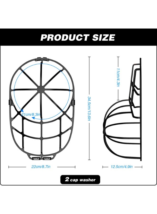 موردلي غسالة قبعات قبعات البيسبول، رف غسل القبعات، أداة تشكيل للغسالة أو غسالة الأطباق، بلاستيك، يحمي شكل القبعة، أسود. - Image 2