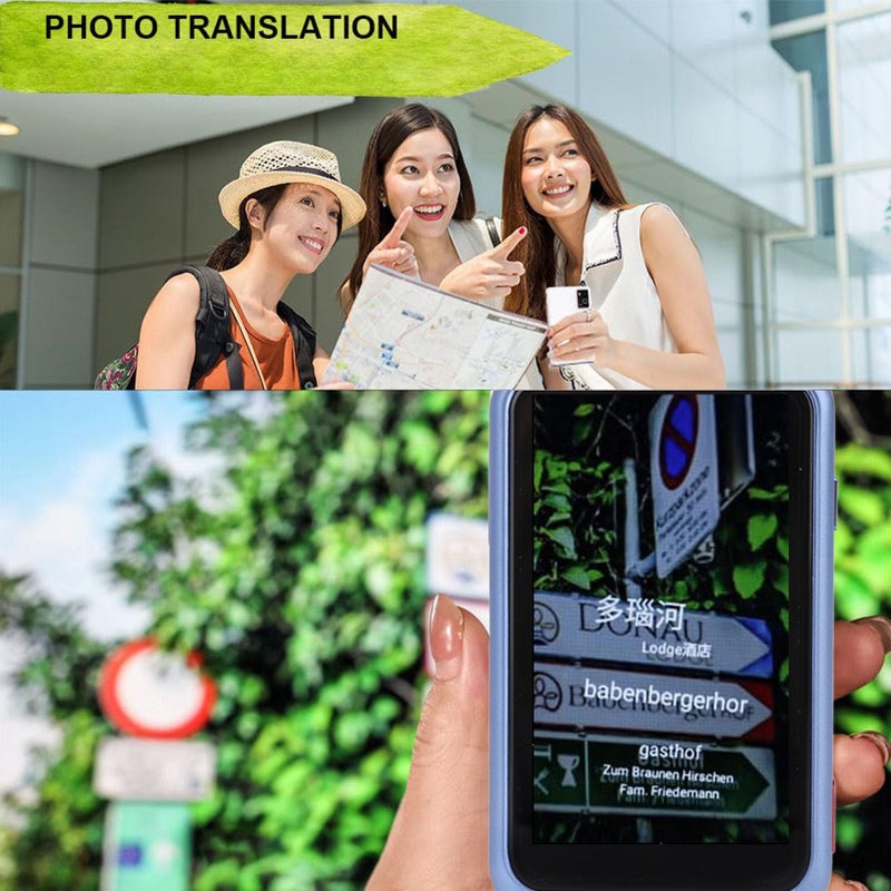 4G AI Voice Translator 138 Languages 3 Inch Touch Screen Two Way Real Time Translation Device For Travel Business Blue - Image 3