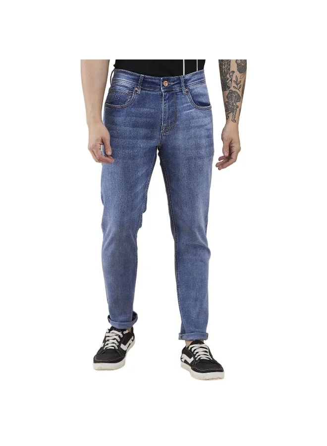 بيينغ هيومان Mens Mid Tone Cropped Fit Denims