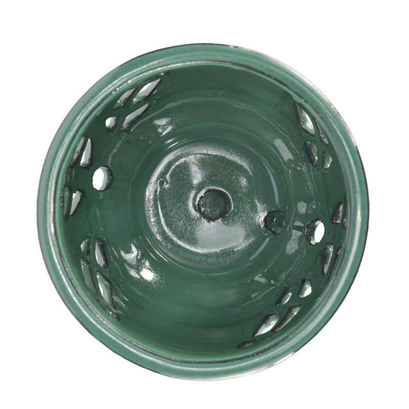 w w W&W Orchid Pot with Holes and Saucer for Repotting, Green, 6.5" - Image 5