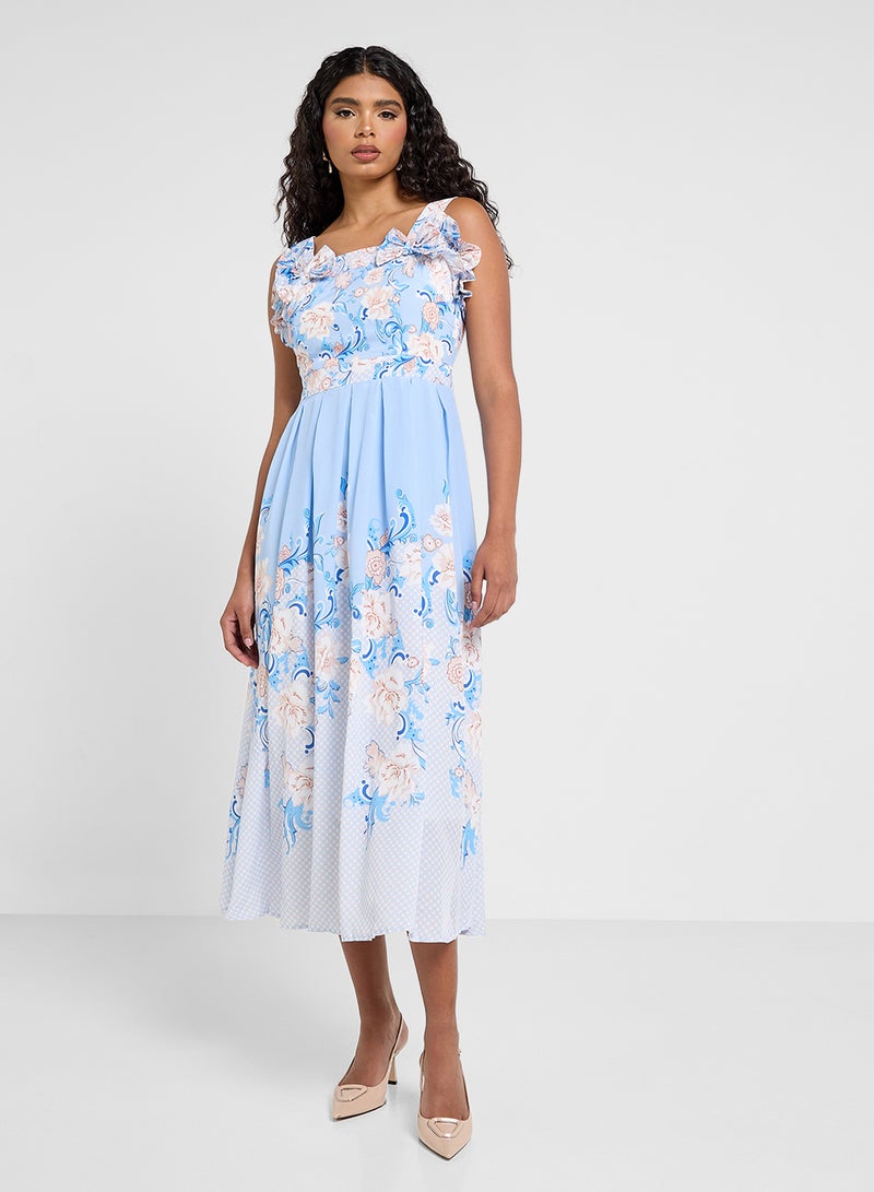 ELLA Floral Chiffon Dress - Image 1