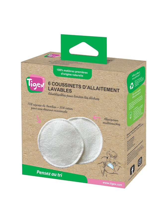 TIGEX 6 وسادات صدر قابلة للغسل من فسكوز البامبو - Image 2