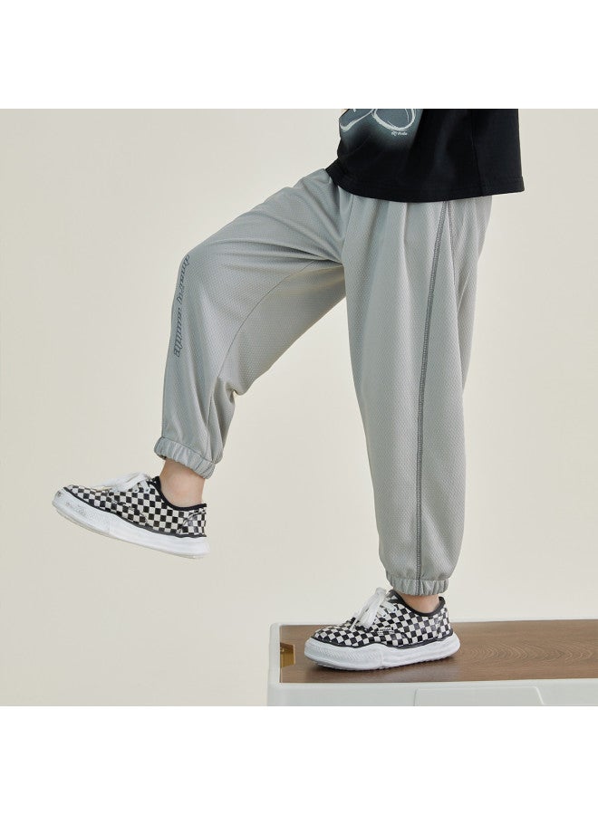 Smooth And Non-sticky】children's Summer Lightweight Drape Mosquito-repellent Long Pants, Boys' Breathable Mesh Sports Pants - Image 4