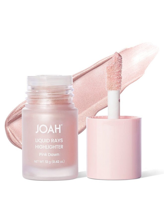 JOAH - Liquid Rays Highlighter Highlight Stick For Face Contour & Shimmer Glow Illuminator Korean Makeup Buildable Long Lasting Cruelty Free Formula Easy Applicator Pink Dawn - Image 1