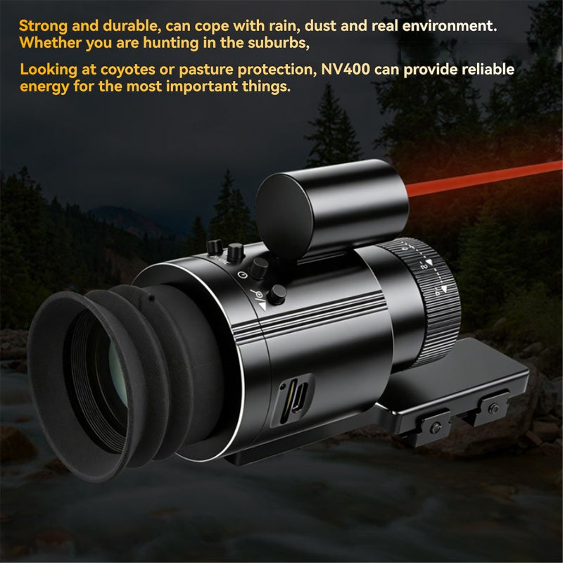 Night Vision Monocular: 1X-4X Digital, IP68 Waterproof, 1.54-Inch AMOLED Display - 500m Night Vision Range, Rechargeable 1800mAh Battery for Hunting, Wildlife Watching, Camping & Outdoor Night Observa - Image 4