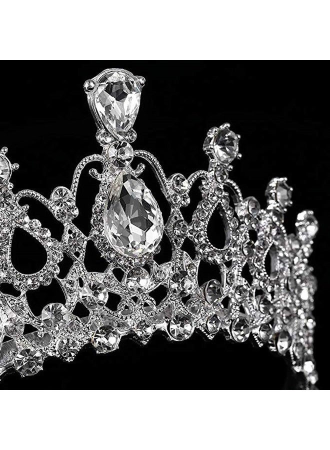 ZOCONE Rhinestone Bridal Tiara 2 pack Crystal Wedding Crown for Bridal and Flower Girls Headpiece with Comb (Crystal)