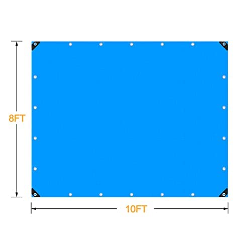 HAPPY CHEERS Tarps Heavy Duty Waterproof 8x10, Blue Tarp, Waterproof Plastic Poly 16 Mil Thick Tarpaulin with Metal Grommets Every 19.5 Inches - Emergency Rain Shelter, Outdoor Cover, and Camping Use - Image 4