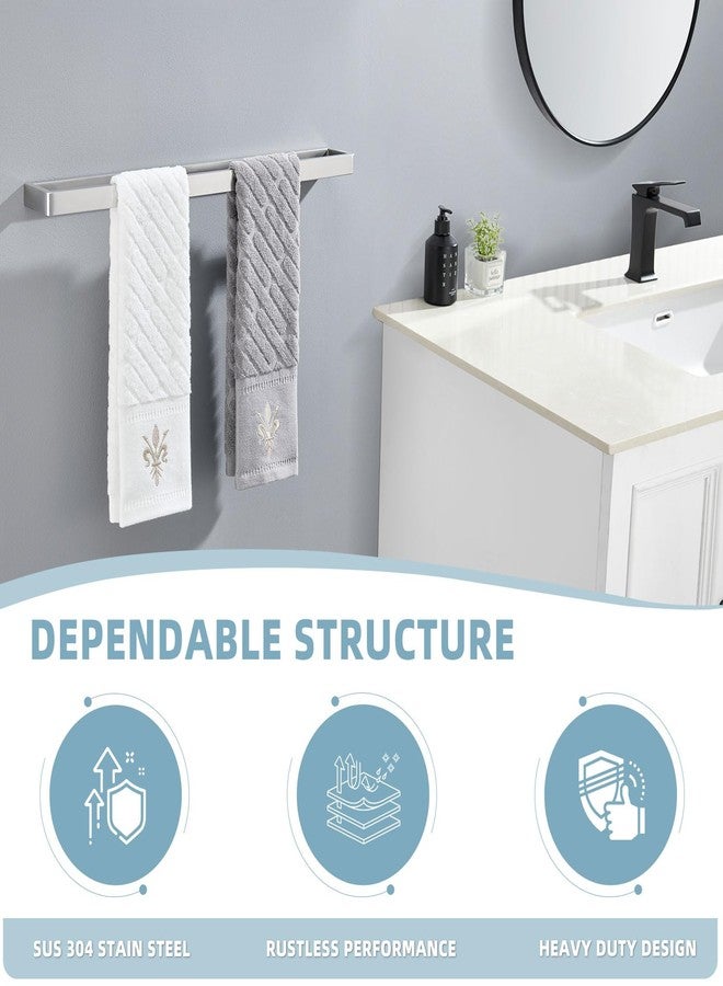 Angle Simple Towel Bar Brushed Nickel, SUS 304 Bath Towel Rack Holder for Bathroom Wall Mounted Storage Rail, 22.76" - Image 3