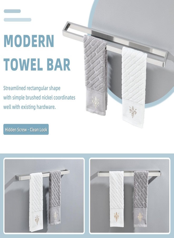 Angle Simple Towel Bar Brushed Nickel, SUS 304 Bath Towel Rack Holder for Bathroom Wall Mounted Storage Rail, 22.76" - Image 4