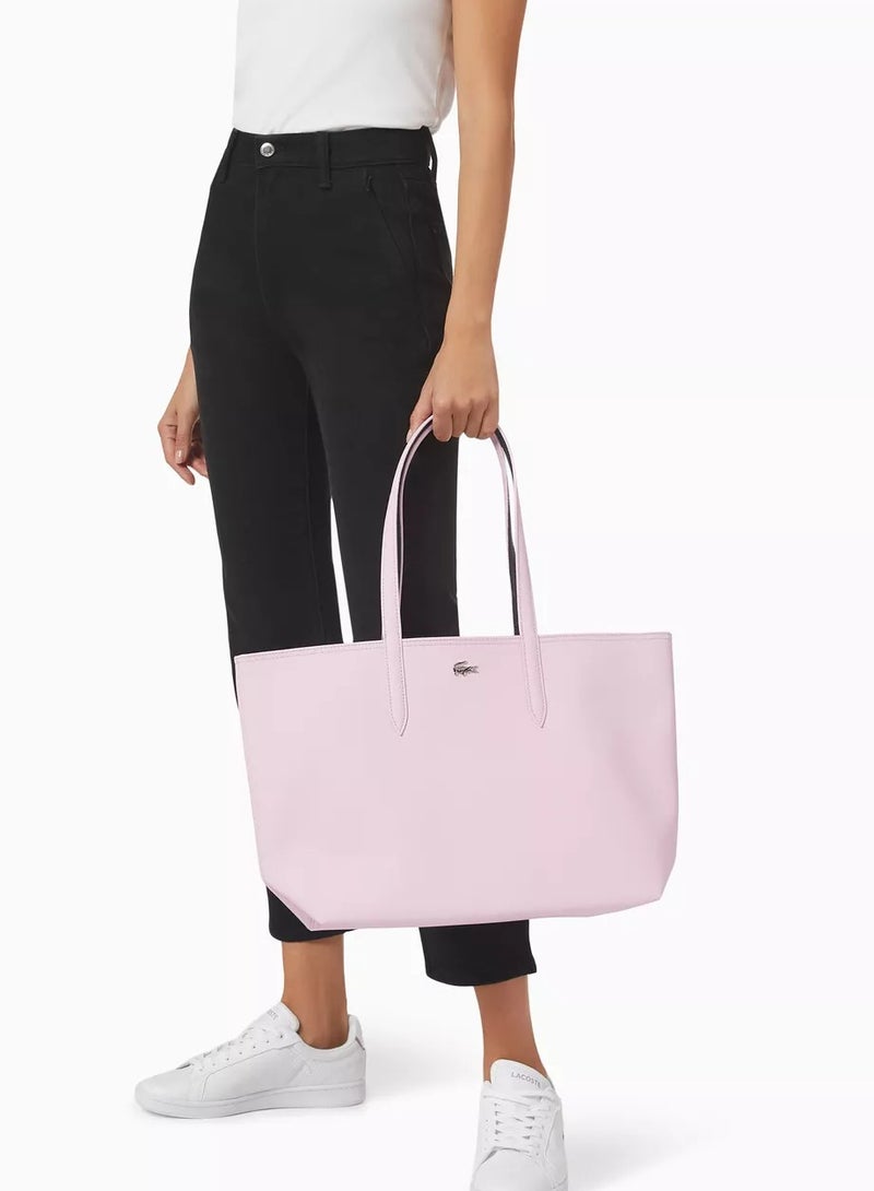 Lacoste Royal Purple Tote Bag (45x30x12cm) - Women's Elegant Handbag	PU Leather	Free Gift Wrapping - Image 5