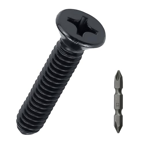 Fayeploo M5-0.8 x 25mm Phillips Flat Head Machine Screws 100 Pcs, Stainless Steel 304 (18-8), Black Coated Countersunk Head Screws, Fayeploo (with Phillips Bit) - Image 1