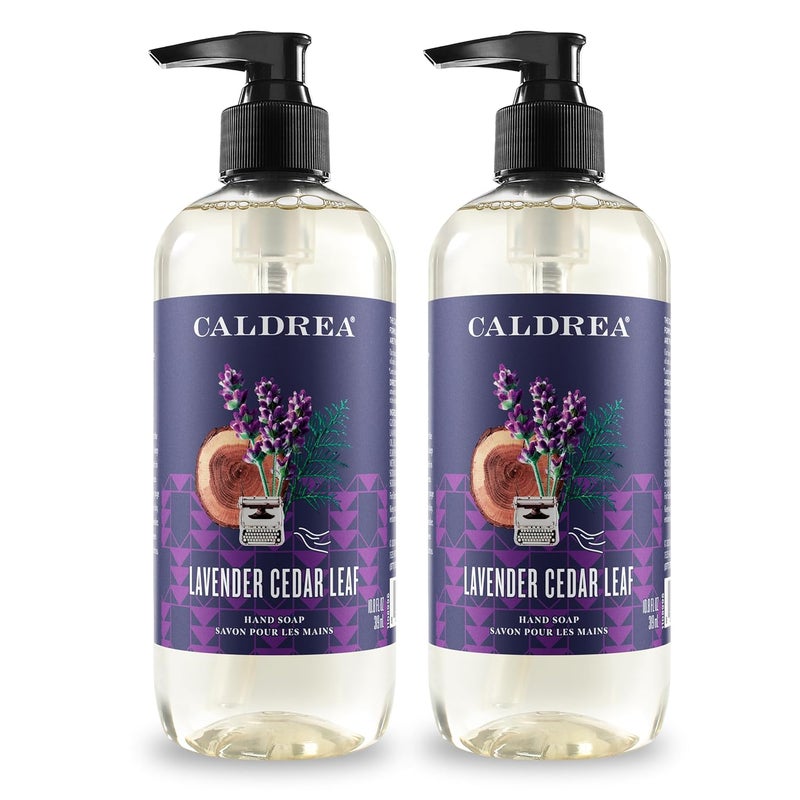 Caldrea Hand Wash Soap Aloe Vera Gel Olive Oil and Essential Oils to Cleanse and Condition Lavender Cedar Leaf 108 oz 2 Pack