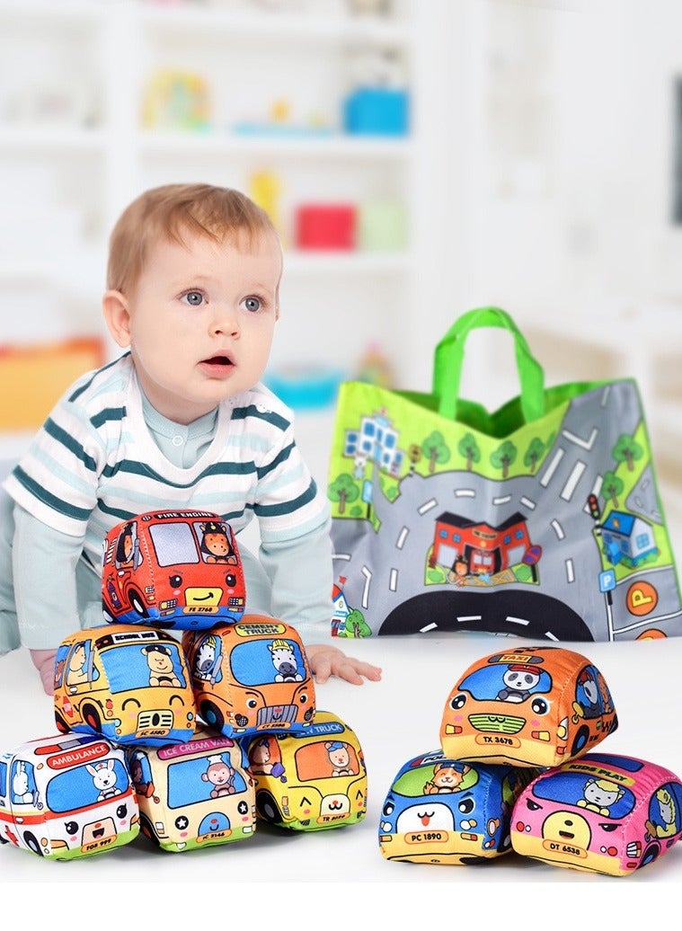 Baby Car Cloth toy, Tear - Resistant, 3D Bus - themed with Storage Bag, Early Learning Educational To - Image 4