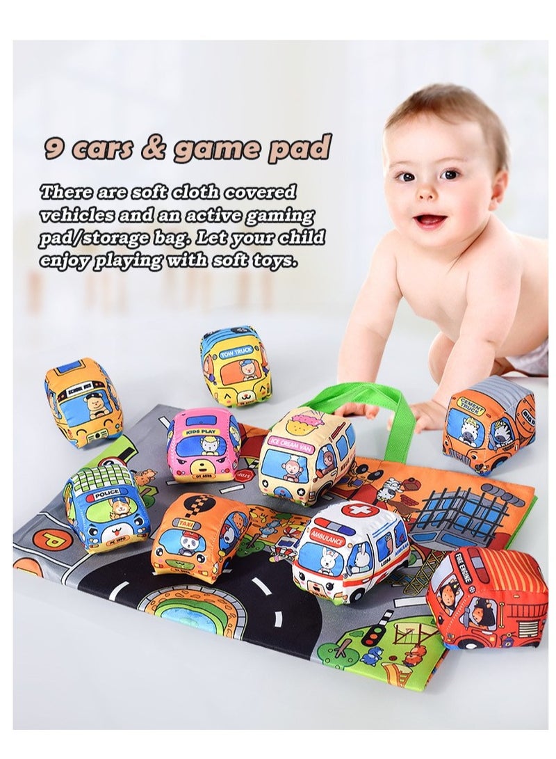 Baby Car Cloth toy, Tear - Resistant, 3D Bus - themed with Storage Bag, Early Learning Educational To - Image 3
