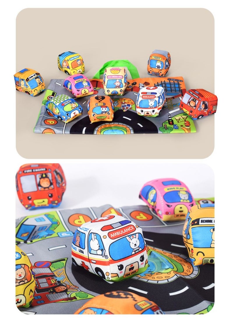 Baby Car Cloth toy, Tear - Resistant, 3D Bus - themed with Storage Bag, Early Learning Educational To - Image 5