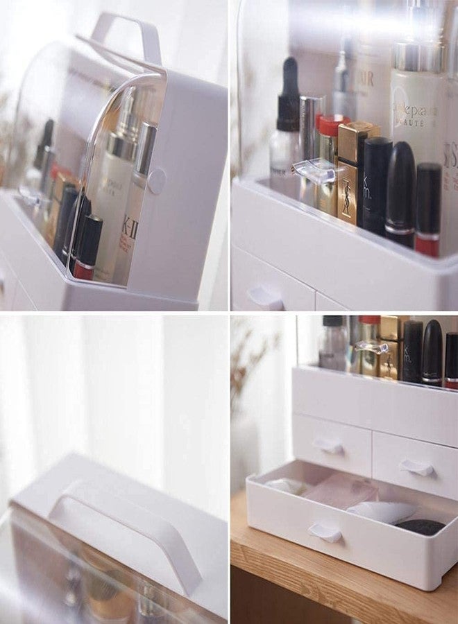 practicalws Cosmetic Storage Box Large Multifunctional Drawer Type Makeup Organizer White Makeup Organizer, Drawer Cosmetics Storage Box Waterproof make-up organizer - Image 4