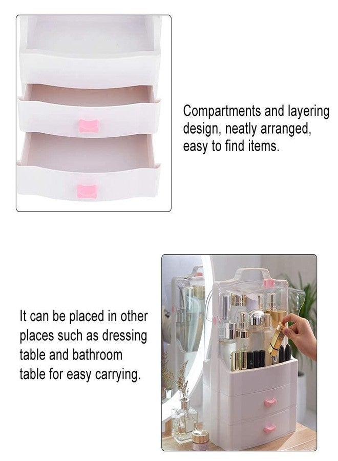 practicalws Cosmetic Storage Box Large Multifunctional Drawer Type Makeup Organizer White Makeup Organizer, Drawer Cosmetics Storage Box Waterproof make-up organizer - Image 2