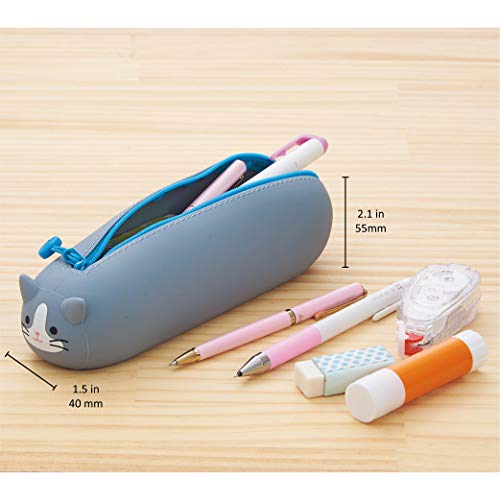 Lihit Lab PuniLabo Zipper Pen Case/Pouch, Horizontal, 2.5" x 7.9", Calico Cat (A7781-7) - Image 3