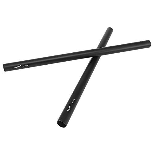 Haoge VA-PR28B 28cm 11 Inch Long Aluminum Alloy Rod 15mm Rods with M12 Thread for Camera Rail Support System Rig Shoulder Pads Monitor Mount Rod Clamp Base Mattebox Follow Focus Black, Pack of 2 - Image 4