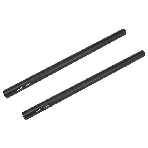 Haoge VA-PR28B 28cm 11 Inch Long Aluminum Alloy Rod 15mm Rods with M12 Thread for Camera Rail Support System Rig Shoulder Pads Monitor Mount Rod Clamp Base Mattebox Follow Focus Black, Pack of 2 - Image 3