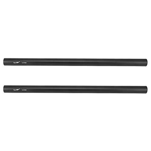 Haoge VA-PR28B 28cm 11 Inch Long Aluminum Alloy Rod 15mm Rods with M12 Thread for Camera Rail Support System Rig Shoulder Pads Monitor Mount Rod Clamp Base Mattebox Follow Focus Black, Pack of 2 - Image 2