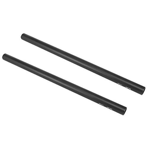 Haoge VA-PR28B 28cm 11 Inch Long Aluminum Alloy Rod 15mm Rods with M12 Thread for Camera Rail Support System Rig Shoulder Pads Monitor Mount Rod Clamp Base Mattebox Follow Focus Black, Pack of 2 - Image 1