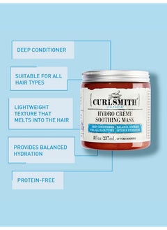 CURLSMITH CURLSMITH - Hydro Crème Soothing Mask - Vegan Soothing Deep Conditioner for any Hair Type, Encourages Growth (8 oz)  - Image 3