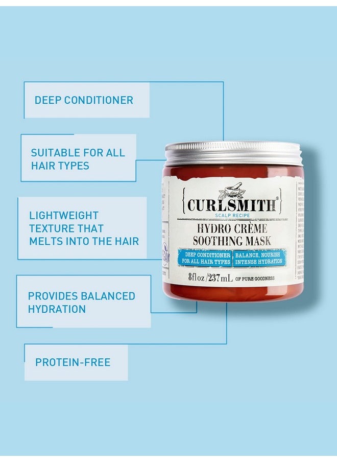 CURLSMITH CURLSMITH - Hydro Crème Soothing Mask - Vegan Soothing Deep Conditioner for any Hair Type, Encourages Growth (8 oz)  - Image 3
