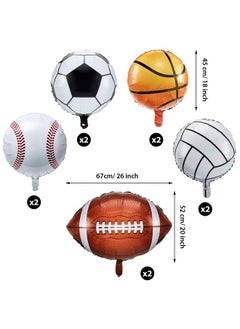 10 Pieces Sports Themed Foil Balloons Basketball, Baseball, Football, Volleyball And Soccer Foil Balloon Birthday Party Sports Mylar Balloon For Baby Shower Sports Themed Party Decoration Supplies - pzsku/Z0B4FDE08D5D60A06533BZ/45/_/1680517684/d983c336-38e0-4657-b811-2432a63b28e7