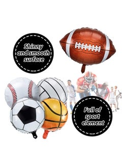 10 Pieces Sports Themed Foil Balloons Basketball, Baseball, Football, Volleyball And Soccer Foil Balloon Birthday Party Sports Mylar Balloon For Baby Shower Sports Themed Party Decoration Supplies - pzsku/Z0B4FDE08D5D60A06533BZ/45/_/1680517692/df72cf17-5947-4f4e-b5a1-36f4a9265548