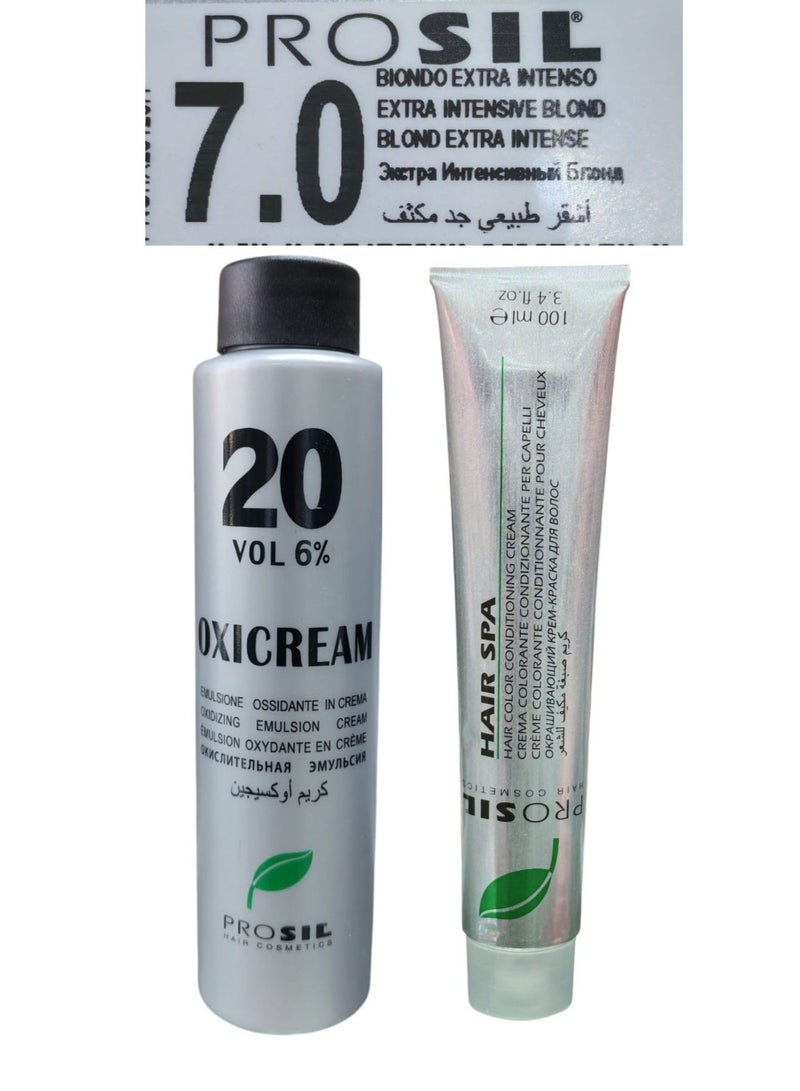 PROSIL OxiCream 20 Vol 6% Oxidizing Cream + Hair Color 7.0 - Image 1
