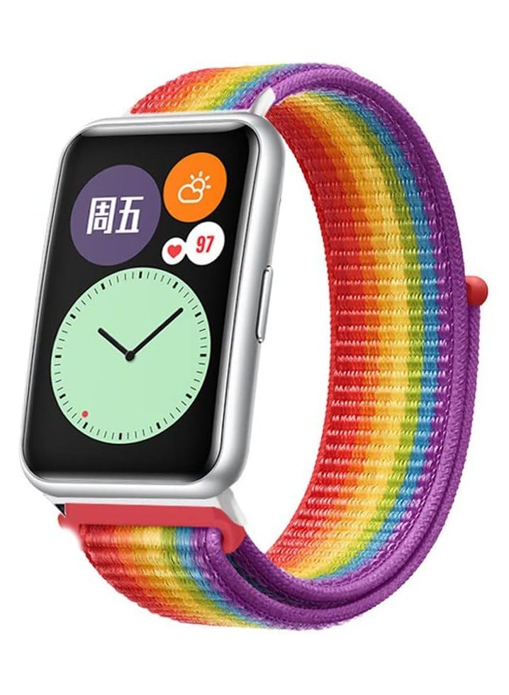 Watch Strap Compatible for Huawei Watch Fit Replacement Nylon Smart Watch Strap Quick Release Nylon Watch Band Wristband (Multi color) - Image 3