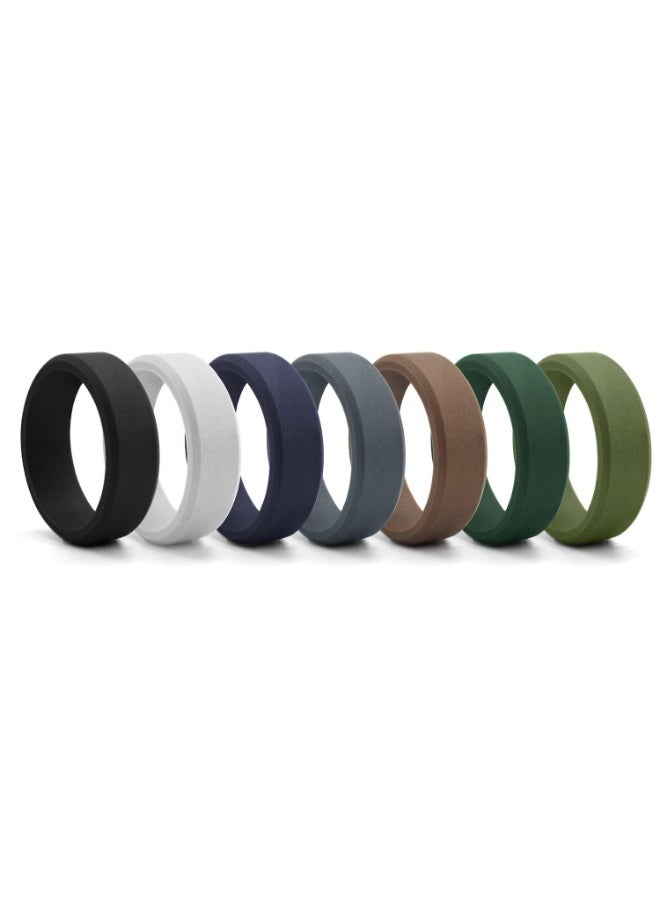 Silicone Wedding Rings for Men - Rubber Engagement Bands Sports Silicone Ring Finger Ring Athletic Rings 8mm - Image 4