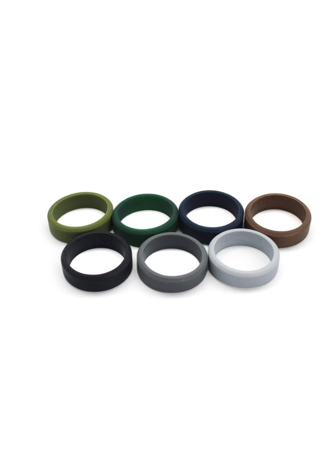 Silicone Wedding Rings for Men - Rubber Engagement Bands Sports Silicone Ring Finger Ring Athletic Rings 8mm - Image 3