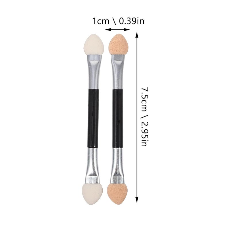 20pcs Double-ended Eye Shadow Brush and Disposable Eyeshadow Applicators Kit with Latex Sponge Tips for Precise Makeup Application in Beauty and Personal Care - Image 2