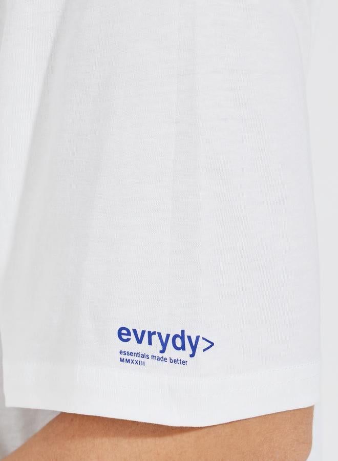 Styli Styli Oversized Slogan T-Shirt with High-Low Hem  - Image 5