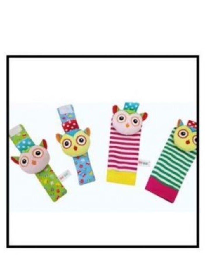 Factory Price - Wrist Rattle & Foot Finder Socks - Animal Design F