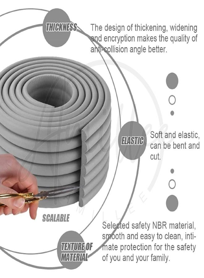 Amillee Baby Proofing Flat Edge Protector - 2 Meter Safety Strip, Furniture Adjustable Dense Edge Guard for Kids Safety, High Shock Absorbent Edges Protector, Baby Safety Products (Grey) - Image 4