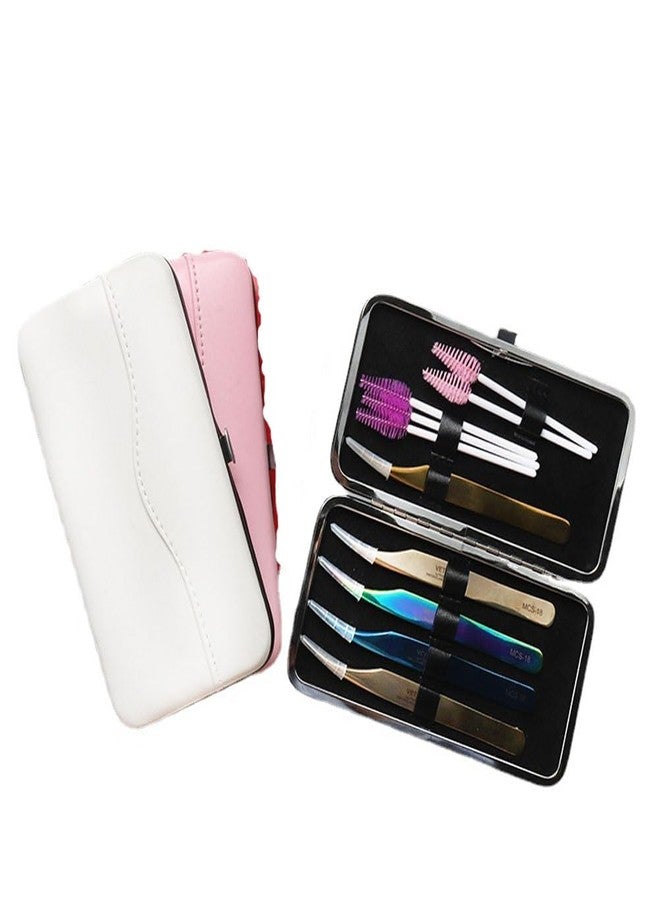 esowemsn 1PC Pink PU Leather Tweezers Storage Bag Empty Small Tweezers Case Container for Eyelash Extension Tweezer Organizer Case Eyelash Eyeliner Makeup Tool Accessories - Image 3