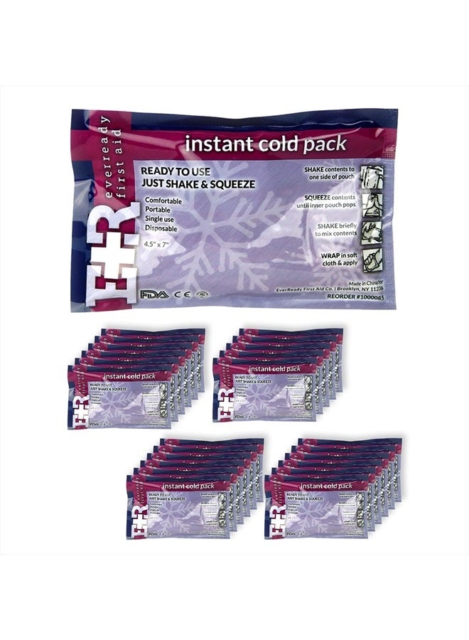 Ever Ready First Aid Disposable Cold Compress Therapy Instant Ice Pack for Injuries 4.5" x 7" - 24 Pack - Image 1