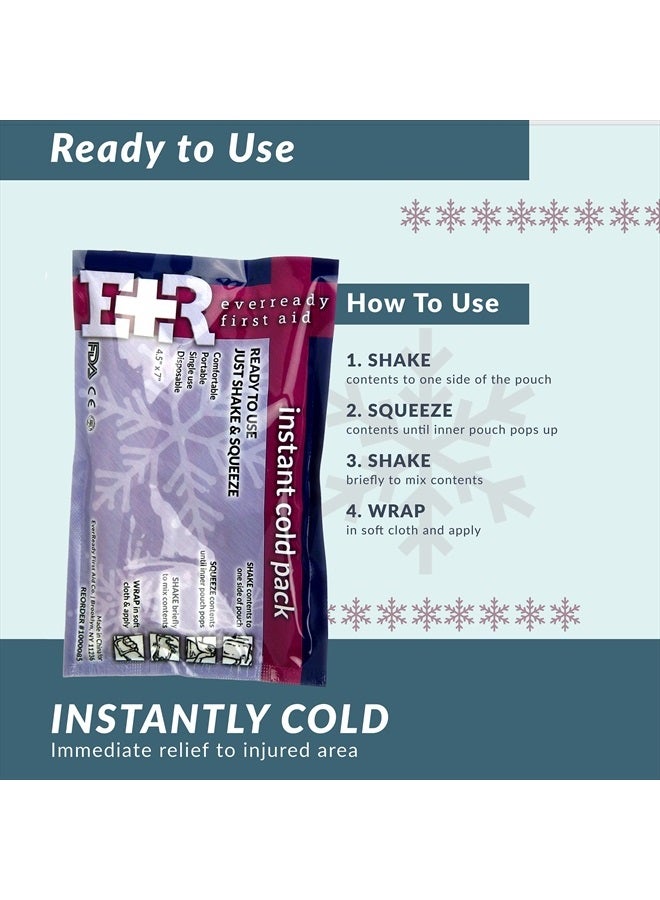 Ever Ready First Aid Disposable Cold Compress Therapy Instant Ice Pack for Injuries 4.5" x 7" - 24 Pack - Image 2