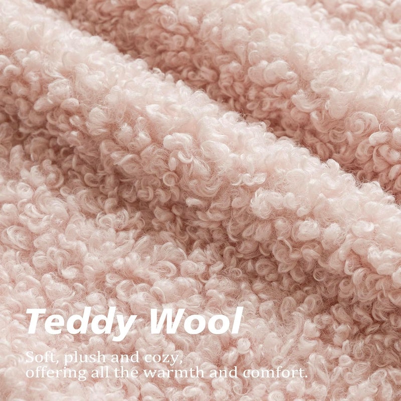 Foindtower 2 Pieces 18x18 Inch Light Pink, Faux Fur Throw Pillow Cover Accent Sherpa Furry Pillow Covers Fuzzy Soft Pillowcases Cozy Sheepskin Decorative Fleece Cushion Case for Bed Couch Living Room - Image 2
