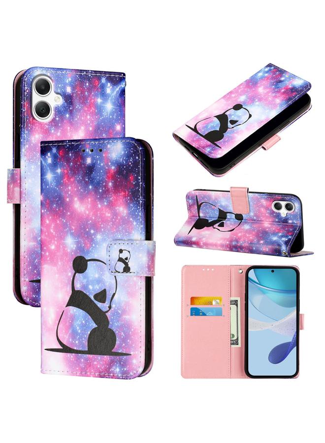 S-TOP Case For Samsung Galaxy A06 4G Colored Drawing Pattern Plain Weave Leather Phone Case - Image 1
